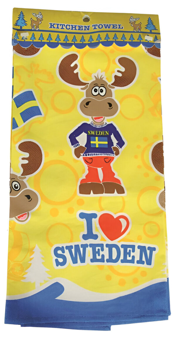 Kökshandduk - I love Sweden, älg - Bild 2