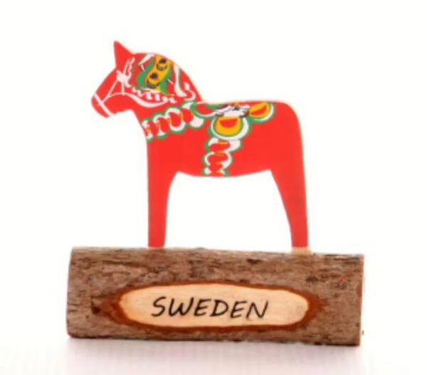 Magnet Dalahäst i trä - Bild 2