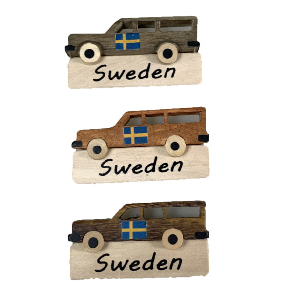 Magnet Volvobil i trä - Bild 2
